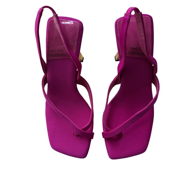 Jeffrey Campbell Women's Mercantile Pink Fuchsia Heels Gold Hardware Size‎ 6.5 - Picture 1 of 5